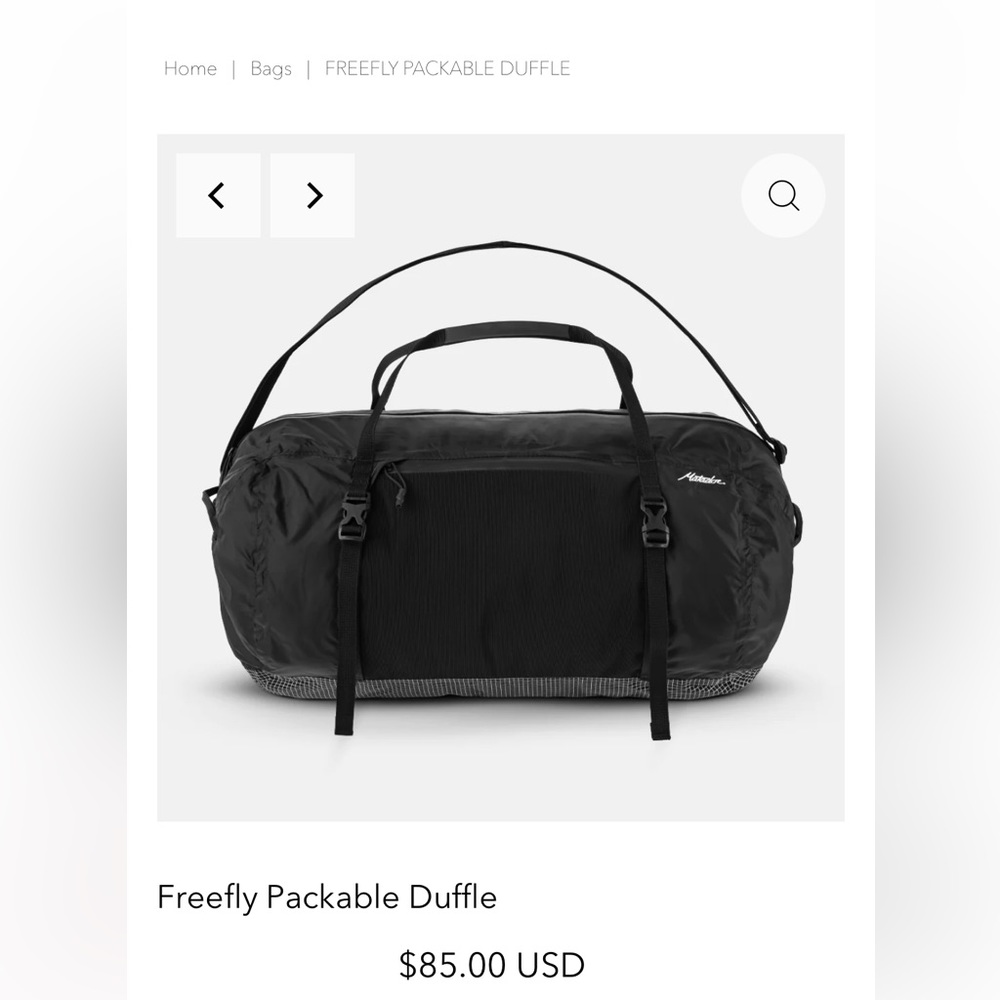 Matador Freefly Duffle 30L Packable Duffle NWT